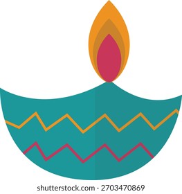 Happy Diwali Element with Flat Cartoon Design. Vector Illustration