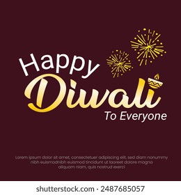 Happy Diwali To Everyone Vector Template Design