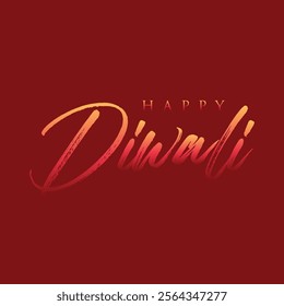 Happy Diwali fancy gradient text with simple background . 