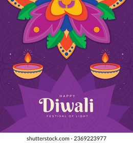 Happy Diwali Festival background. November 12. Diwali festival celebration. Vector illustration. Poster, Banner, Greeting Card, Flyer, Invitation Card, Cover, Template. Festival of Lights. Deepawali.