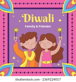 Happy Diwali Festival background. November 12. Diwali festival celebration. Vector illustration. Poster, Banner, Greeting Card, Flyer, Invitation Card, Cover, Template. Festival of Lights. Deepawali.