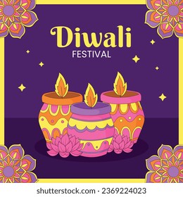 Happy Diwali Festival background. November 12. Diwali festival celebration. Vector illustration. Poster, Banner, Greeting Card, Flyer, Invitation Card, Cover, Template. Festival of Lights. Deepawali.