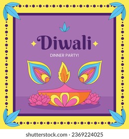 Happy Diwali Festival background. November 12. Diwali festival celebration. Vector illustration. Poster, Banner, Greeting Card, Flyer, Invitation Card, Cover, Template. Festival of Lights. Deepawali.