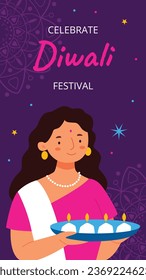 Happy Diwali Festival background. November 12. Diwali festival celebration. Vector illustration. Poster, Banner, Greeting Card, Flyer, Invitation Card, Cover, Template. Festival of Lights. Deepawali.