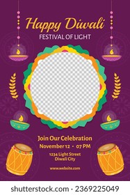 Happy Diwali Festival background. November 12. Diwali festival celebration. Vector illustration. Poster, Banner, Greeting Card, Flyer, Invitation Card, Cover, Template. Festival of Lights. Deepawali.