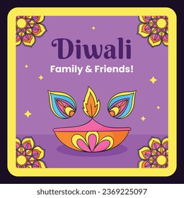 Happy Diwali Festival background. November 12. Diwali festival celebration. Vector illustration. Poster, Banner, Greeting Card, Flyer, Invitation Card, Cover, Template. Festival of Lights. Deepawali.