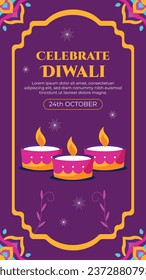 Happy Diwali Festival background. November 12. Diwali festival celebration. Vector illustration. Poster, Banner, Greeting Card, Flyer, Invitation Card, Cover, Template. Festival of Lights. Deepawali.