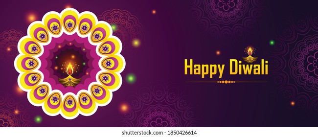 Happy Diwali festival, Diwali Background with rangoli, sale banner