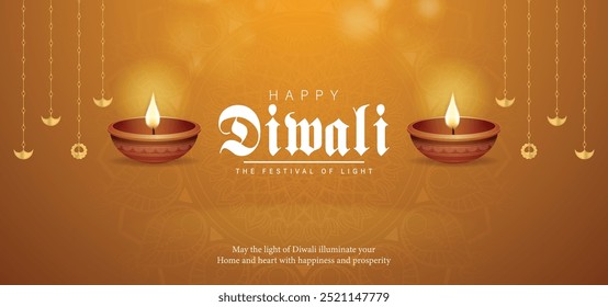 happy Diwali festival background for website header. Diwali background design for social media cover, Premium looking banner design.