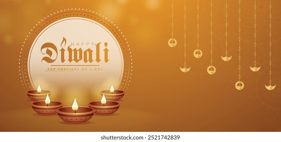 happy Diwali festival background for website header. Diwali background design for social media cover, Premium looking banner design.