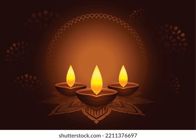happy diwali festival banner in elegant rangoli design