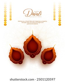 Happy Diwali Festival Banner Diwali Festival Greeting Post Template For Social Media