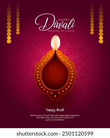 Happy Diwali Festival Banner Diwali Festival Greeting Post Template For Social Media