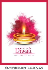 Happy Diwali festival beautiful design  Diwali festival with stylish beautiful oil lamp and Diwali elements