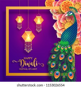 Happy Diwali festival card with gold diya patterned and crystals on paper color Background.
Happy Diwali festival card with gold diya patterned and crystals on paper color Background.