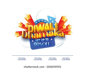 
Happy Diwali festival  celebration with decorated diya, oil lamp and Diwali Big Sale, Big Offer