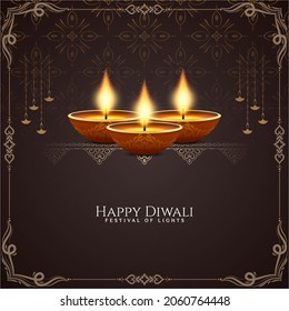 Happy Diwali festival celebration greeting background design
