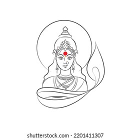 happy diwali festival goddess laxmi colour vector illustration