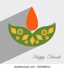 Happy Diwali festival greeting background design with diya.