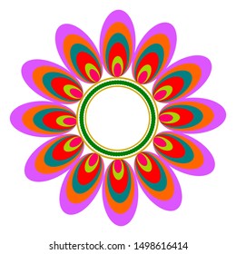 Happy Diwali festival greeting card with beautiful rangoli, vector design illustration
