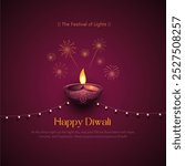 Happy Diwali, festival of light. Modern geometric minimalist design. Poster, banner and social media template. Vector concept design