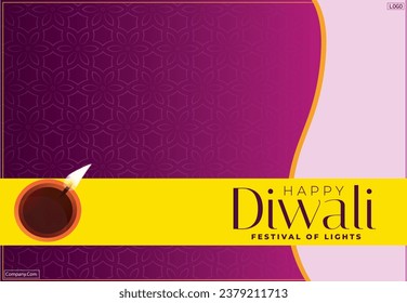 Happy Diwali - festival of lights colorful banner template design with decorative diya lamp. vector illustration.
