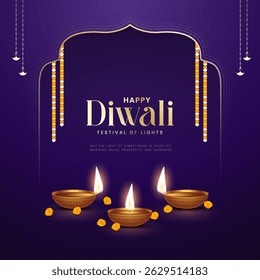 Happy Diwali - festival of lights colorful poster template design with decorative diya lamp. vector illustration. Indian festival of lights Happy Diwali, holiday Background, Diwali celebration.
