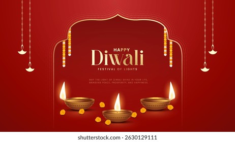 Feliz Diwali - festival de luzes colorido poster design de modelo com lâmpada diya decorativa. ilustração vetorial. Festival indiano de luzes Feliz Diwali, feriado Fundo, Diwali celebração.
