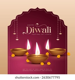 Feliz Diwali - festival de luzes colorido poster design de modelo com lâmpada diya decorativa. ilustração vetorial. Festival indiano de luzes Feliz Diwali, feriado Fundo, Diwali celebração.