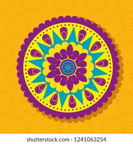 happy diwali festival of lights with mandala