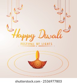 Happy Diwali festival of lights poster eps