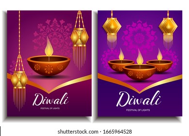 Happy Diwali Festival / Festival of lights / Vector illustration 