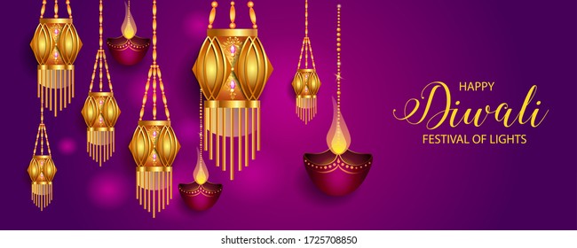 Happy Diwali Festival / Festival of lights / Vector illustration / greetings card, invitation, posters, brochure, calendar, flyers, banners