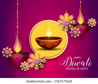 Happy Diwali Festival / Festival of lights / Vector illustration