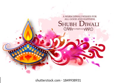 
Happy Diwali, Festival of lights ,Vector illustration and Beautiful greeting card for celebration of shubh deepawali
