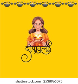 Happy Diwali, Festival of lights ,Vector illustration and Beautiful  celebration of shubh deepawali