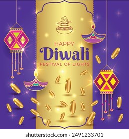 Happy Diwali Festival, Festival Offer Poster Design Template India Festival, lighting