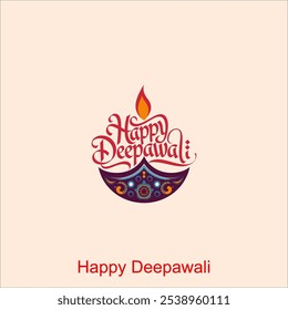 Feliz festival de Diwali com lâmpada de óleo de Diwali, fundo de feriado de Diwali com Diya