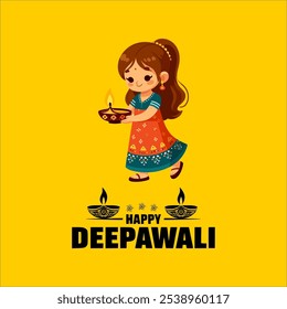 Happy Diwali festival with Diwali oil lamp, Diwali holiday Background with Diya