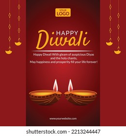 Happy Diwali Festival Social Media Post