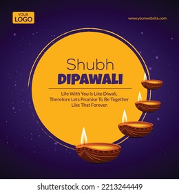 Happy Diwali Festival Social Media Post