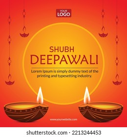 Happy Diwali Festival Social Media Post