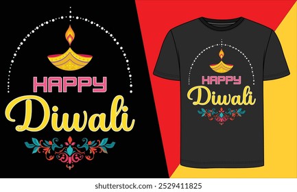 Tarjeta feliz del diwali festivo diwali. Lámparas coloridas de la arcilla diya con las flores en fondo púrpura.