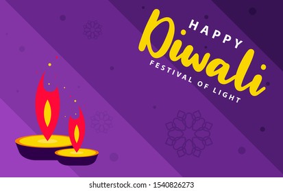 Happy diwali flat background illustration vector