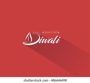 Happy Diwali Flat Design Background. Abstract vector illustration.