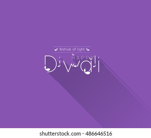 Happy Diwali Flat Design Background. Abstract vector illustration.