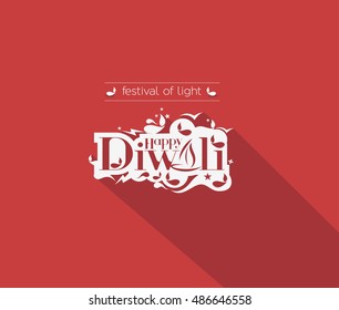 Happy Diwali Flat Design Background. Abstract vector illustration.
