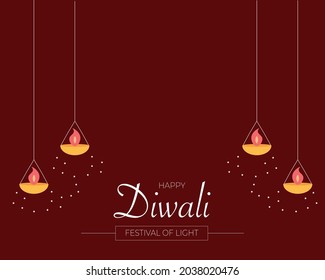 Happy Diwali Flat Greeting Template