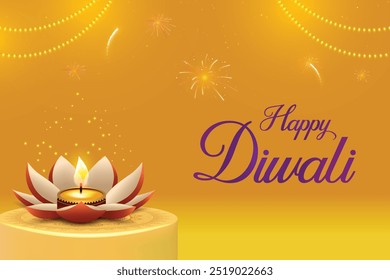 Feliz Diwali Con Flor