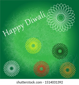 Happy Diwali green beautiful background eps